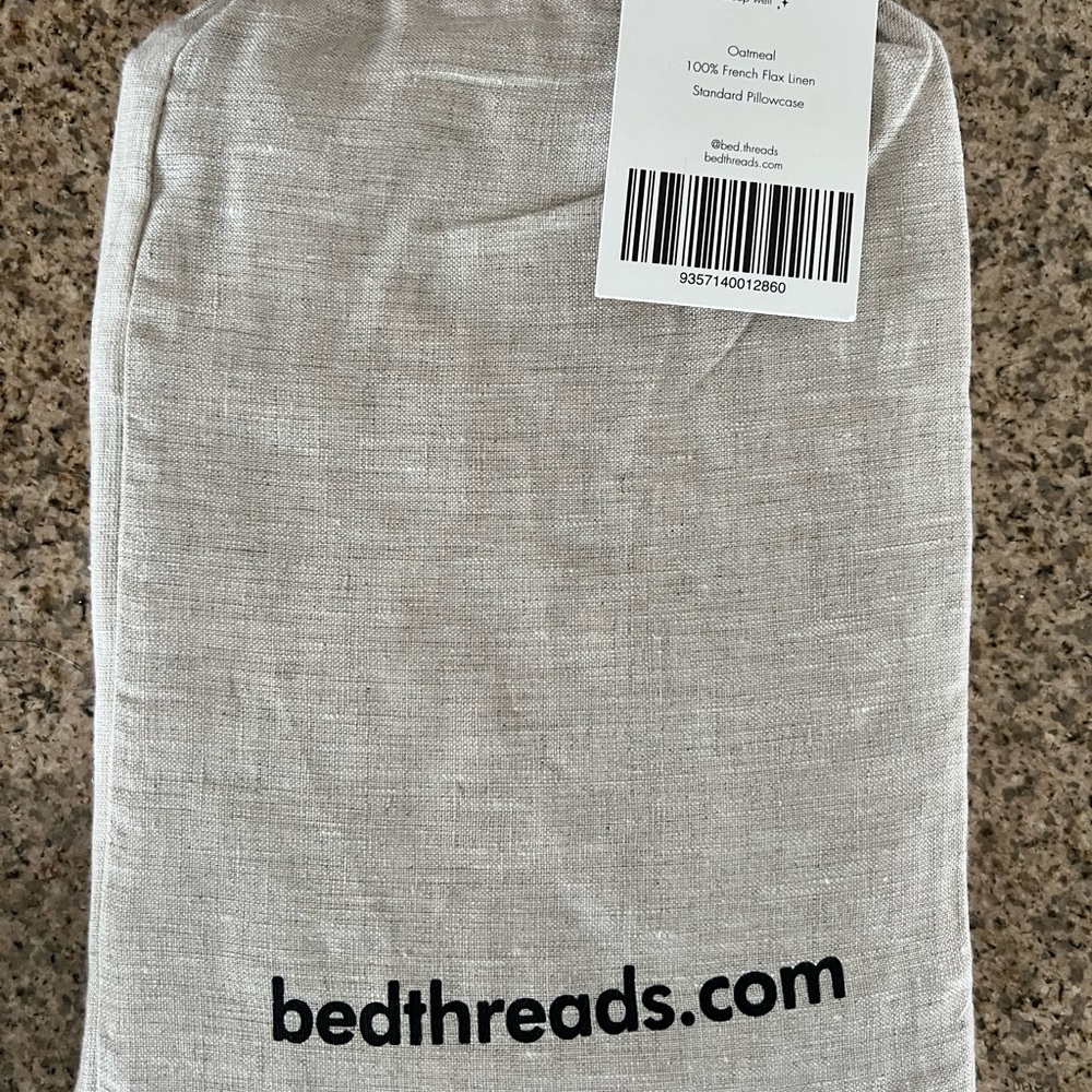 Bed threads organic linen pillowcases in oatmeal (set of 2) - New